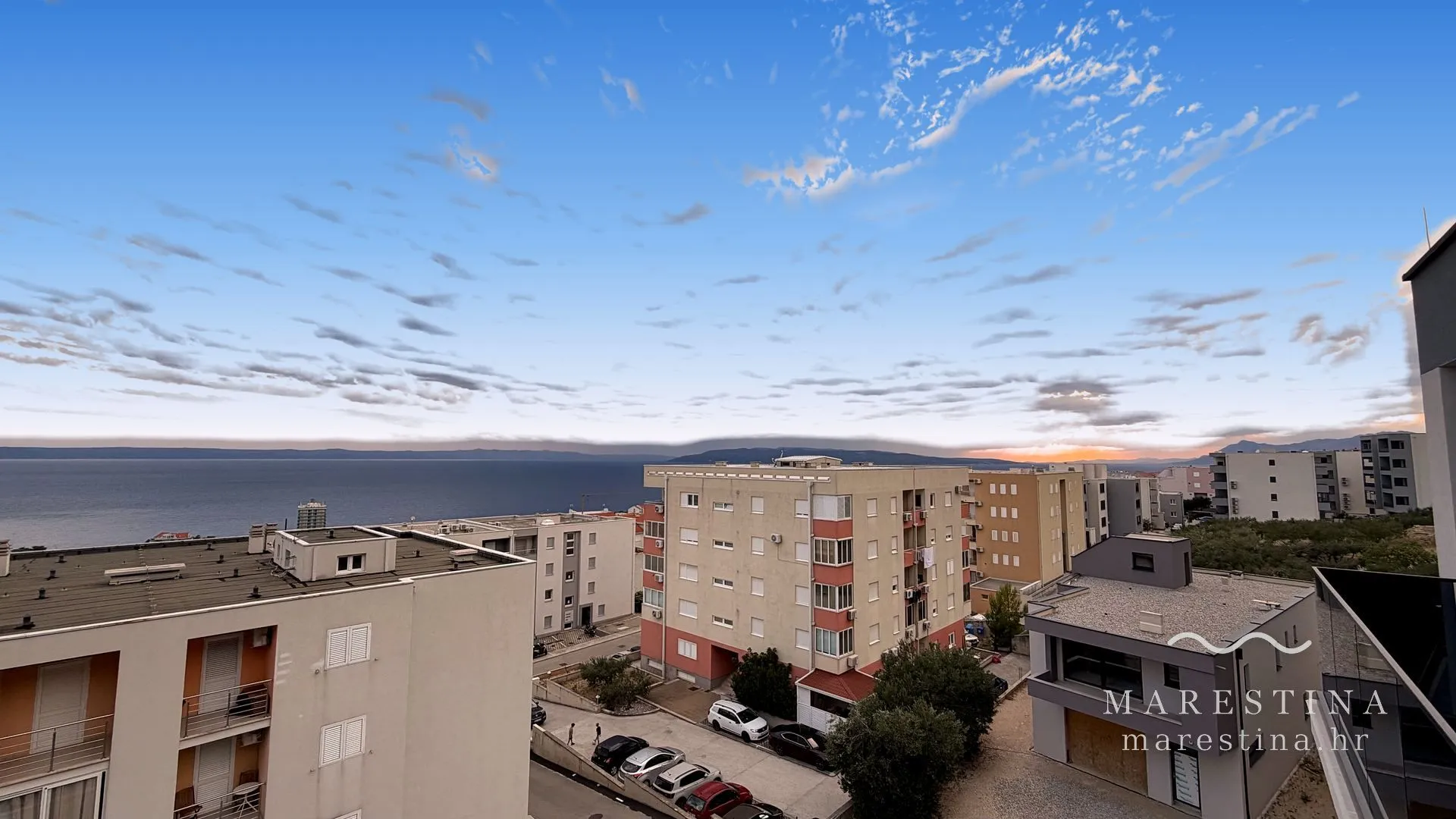 Meerblick über Makarska Richtung Brač und Hvar von der Marestina